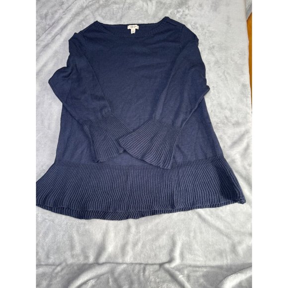 Style & Co Womens size 1X Navy Ribbed Trim Long Sleeve Sweater - Picture 15 of 16